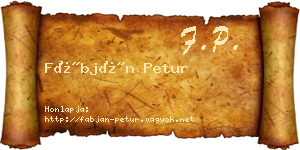 Fábján Petur névjegykártya